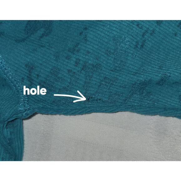 Vintage OP Ocean Pacific Burnout Top Womens XXL Turquoise Stretchy FLAWS 80s 90s - Picture 16 of 16